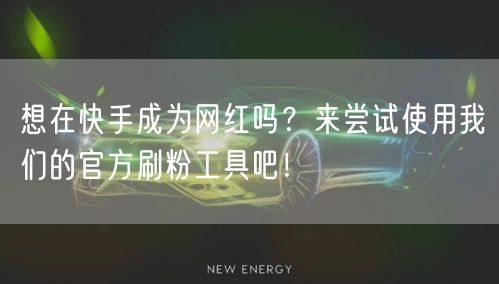 想在快手成为网红吗？来尝试使用我们的官方刷粉工具吧！