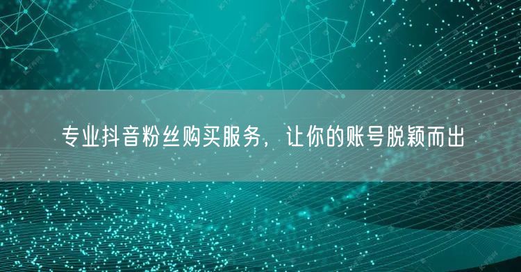 专业抖音粉丝购买服务，让你的账号脱颖而出